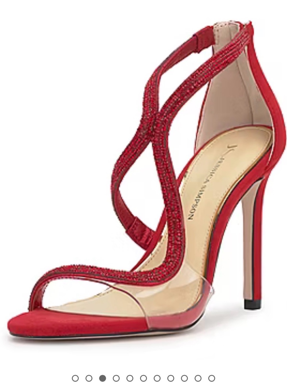 Jessica Simpson Red Crystal-Strap Stiletto Sandal